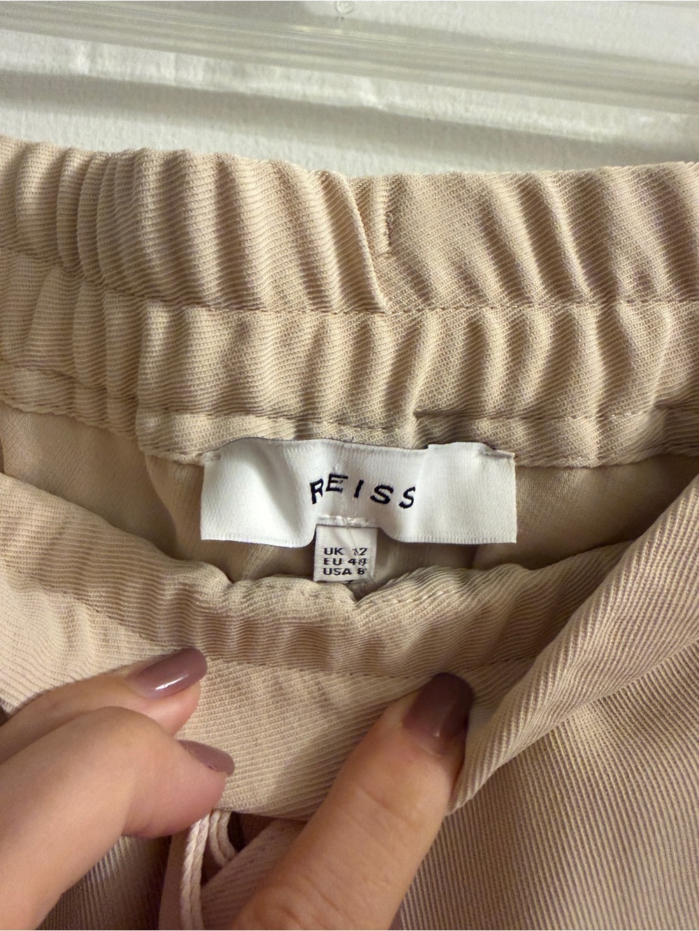 Reiss “Frazer” Wide Leg Side Stripe Trouser cream ivory size 8 - Picture 2 of 6